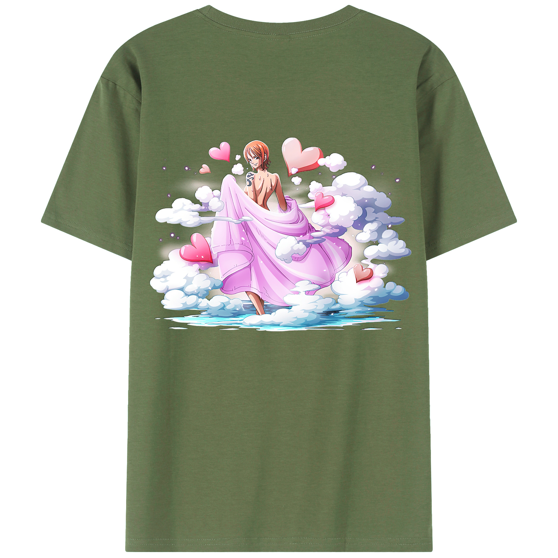 （画像用） ワンピース ナミ ONE PIECE Nami 綿100％ メンズ半袖Tシャツ（バックプリント） 通気性